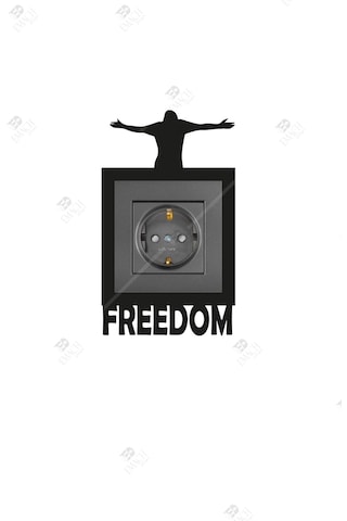 Freedom Temalı Tekli Priz Çerçevesi Dekorasyon