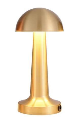 Mantar Model Retro Altın Masa Lambası Şarjlı Dekoratif Altın