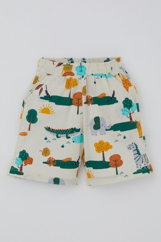 Breeze Erkek Çocuk Şortlu Pijama Takımı Safari Temalı Sevmli Hayvancıklar Desenli 1.5-5 Yaş, Sarı
