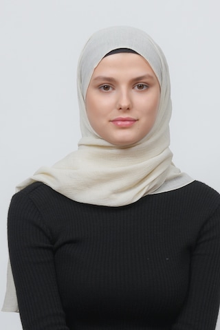Altobeh Kadın Pratik Kırışık Krinkıl Mira Tesettür Şal - Krem