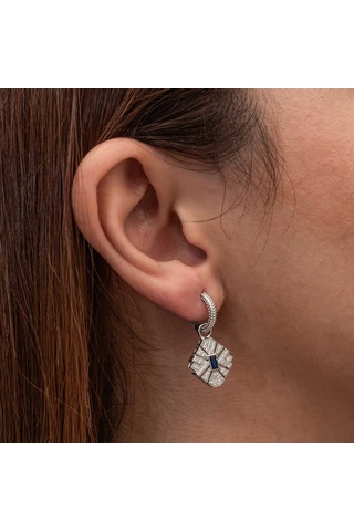 Kenpazar Gümüş Zirkon Taşlı Kadın Küpe Gümüş