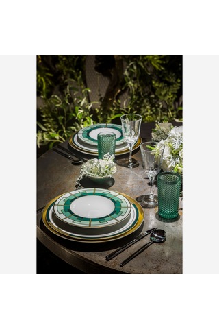 Yeşil Porselen Yemek Tabağı 30 Cm