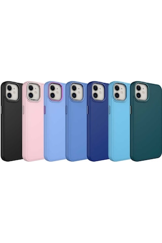 Apple Uyumlu iPhone 12 Uyumlu Metal Çerçeve Ve Buton Tasarımlı Silikon Zore Luna Kılıf-lila Lila -