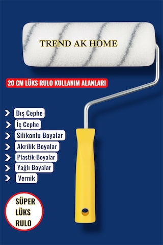 Lüks 20 Cm İç Dış Cephe Rulosu Sap - Profesyonel Boyacı Rulosu