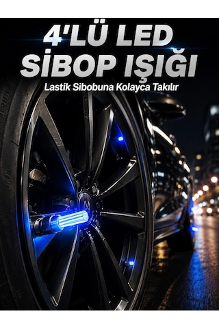 Mey İthalat 4'lü Araç Sibop Led Işığı Otomatik Açılan Lastik Işığı Seti