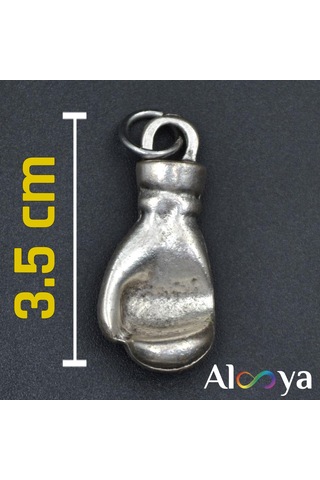 Efsane Boks Eldiveni Gümüş Kaplama Kolye Ucu Silver