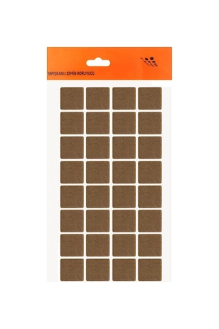 21 Adet Yapışkanlı Masa Koltuk Altı Parke Koruma Keçesi Kare 3 X 3 Cm Çok Renkli