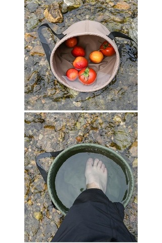 Pazly Yeşil Taşınabilir Piknik Litre Kovası Katlanır Kapasiteli Kamp Hava Depolama Çok Büyük Amaçlı Açık 10 Bu Yeşil