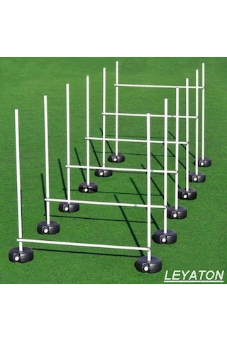 Leyaton Slalom Takımı Boş Futbol Antrenman Slalom Takımı 12' li Beyaz - Siyah