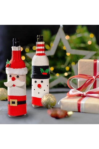 Noel Partisi Şarap Şişesi Dekorasyonu Kol Süsleme Malzemeleri