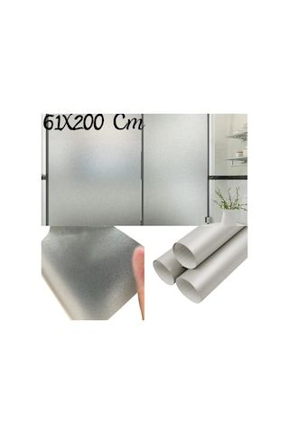 61 Cm X 2 Metre Gümüş Frosted Cam Kumlama, Ofis, Duşakabin Ve Balkon Camı Buzlu Kaplama Folyosu