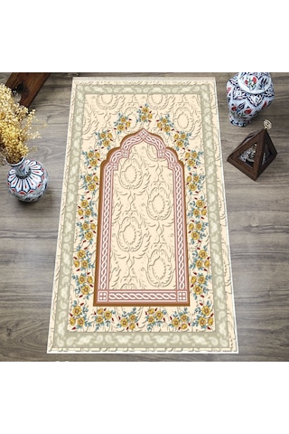 Dijital Baskılı, Yıkanabilir, Yumuşak Dokulu Çocuk Ve Yetişkin Seccade S-dot-sn-077 Bej