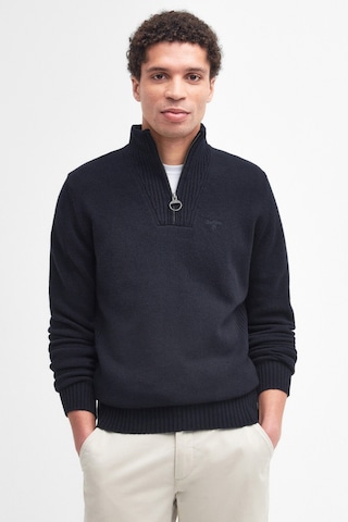 Barbour Essential Lambswool Half Zip Kazak Ny71 Navy Lacivert