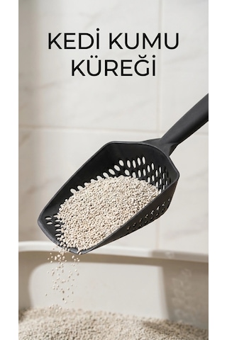 Kedi Kumu Eleme Küreği, Metal Gövde Ve İnce Diş Yapısıyla Hijyenik Temizlik Amaçlı