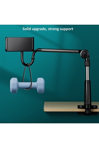 Tongxida 4-13 Inç Ayarlanabilir Kol Cep Tablet Tutucu Standı, Başucu Masası Tablet Klip Braketi Siyah