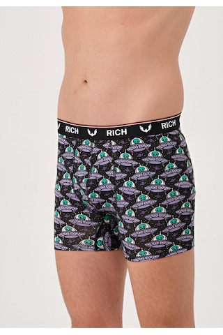 Rich Erkek Likralı Desenli Ve Düz 6'lı Boxer Paketi Açık Bej