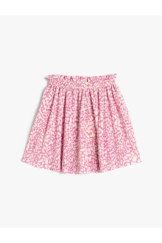 Koton Etek Çiçekli Beli Lastikli Pilili Pembe Desenli 3skg70051ak Pembe