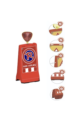 Flaşör Lambalı Park Yapılmaz Baskılı Çift Yön Ultra Levhalı Reklam Dubası Kırmızı Renk 7.5 Kg