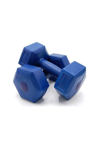 Can Sport Dambıl Seti 4 Kg X 2 Adet 8 Kg Köşeli Mavi Plastik Ağırlık Seti