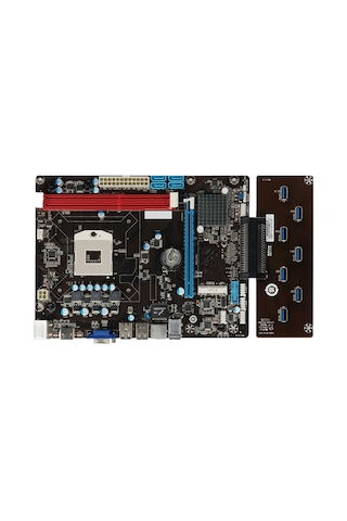 Esonic QS8-BTC Combo Intel Celeron Işlemcili HM65 1600 MHz DDR3 Soket 988 ATX Mining Anakart