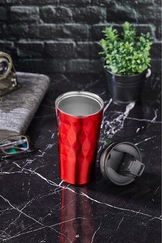 Cooker Lüx 350 ML Prizma Çelik Termos Mug Kırmızı - Ckr2048