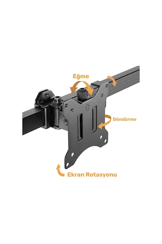 17"-32" Dörtlü Monitör Standı, 2x2 Kurulum, Trader/yazılımcı Monitör Kolu/tutucu, 735mm Direk Yükseklik Ayarlı, Vesa 4x