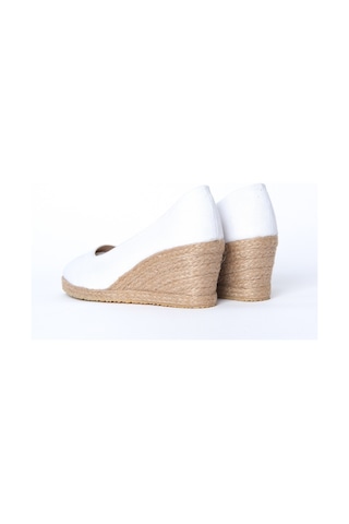 Star Tombis Beyaz Keten Espadril Dolgu Topuk
