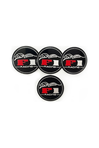 Jant Logosu Jant Göbeği Arması Sticker Amblem F1 Racing 4 Adet 67mm