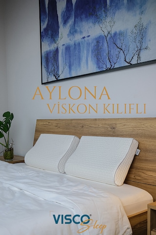 Visco Yastık Aylona Ortopedik Yastık Viskon Kılıflı 55x35x11-7 Cm