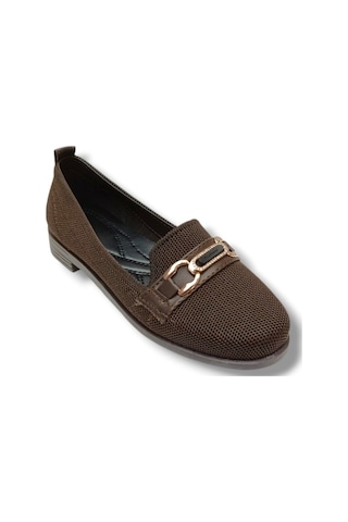 Defne 790-26 Triko Fashion Tokalı Anatomik Kadın Babet Kahverengi
