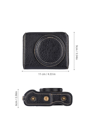 Suofeng Kahverengi Pu Kamera Çantası, Manyetik Kilit Ve Çıkarılabilir Askı İle, Canon G7x2/g7x3 Uyumlu