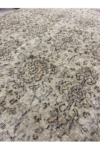 El Dokuma Eskitme 120X205 Krem Naturel %100 Yün Vintage Halı ! Krem