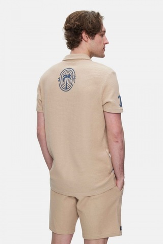 Ucla Russel Kahve Polo Yaka Baskılı Standard Fit Erkek Tshirt Kahve