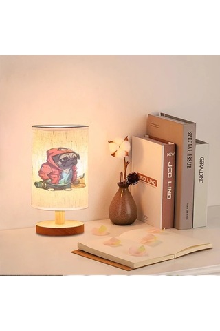 Willowhaven Creative Fabric Small Bedside Lamp 300g Usb Powered Cartoon Table Lamp Yatak Başı Aydınlatma Füme