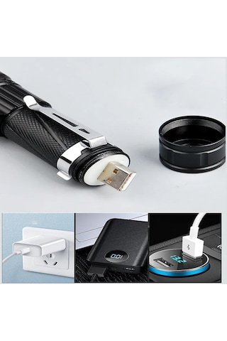 P50 Led Şarjlı Mıknatıslı Usb El Feneri Watton Wt-622 Siyah