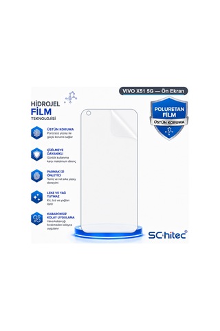 Vıvo X51 5g Uyumlu Ön Yüzey Nano Şeffaf Hidrojel Ekran Koruyucu 61598017