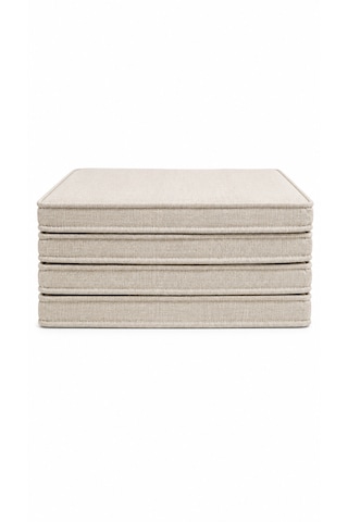 Keten Fitilli 53x46 Cm Sandalye Ölçüsüne Uygundur. 4 Parça Sandalye Koltuk Minder Seti Krem
