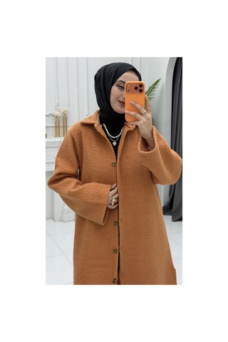 Uslucan Alışveriş Selen Kap Kiremit Kadın Şık Uzun Kap Modern Tesettür Dış Giyim Günlük Zarif Kap Modeli Çok Renkli