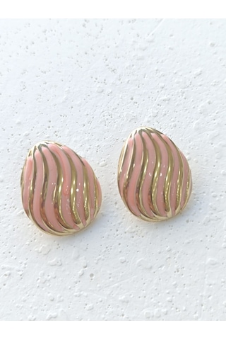 Yavruağzı Çelik Küpe Altın - Pembe