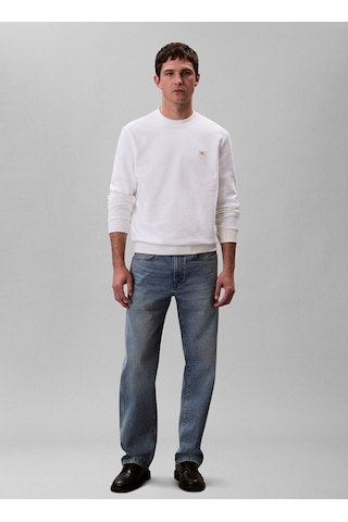 Calvin Klein Jeans Beyaz Erkek Regular Fit Sweatshirt Beyaz