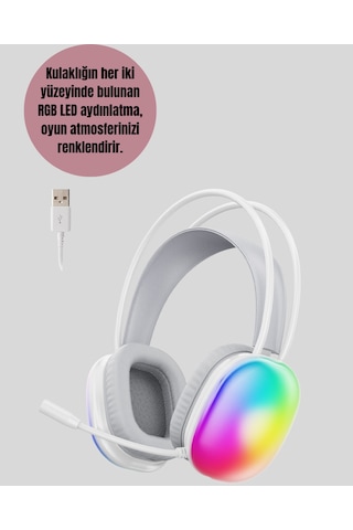 40mm Sürücülü Rgb Kablosuz Kulaklık - Oyun Ve Müzik İçin