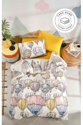 Tabu Home Çarşafı Lastikli Kapadokya Balon Krem Tek Kişilik Nevr