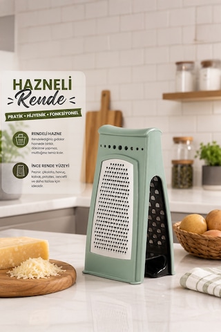 Porsima L-00667 550 Ml Hazneli Paslanmaz Çelik Mutfak Rendesi Turkuaz / Su Yeşili