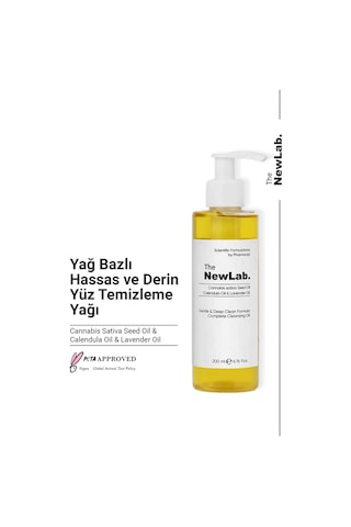 The NewLab Tüm Cilt Tipleri Için Kenevir Tohumu, Calendula Ve Lavanta Özlü Yüz Temizleme Yağı 200 Ml