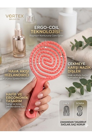 Tarak Üç Boyutlu Profesyonel Spiral Yuvarlak Saç Fırçası