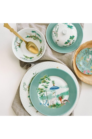 Mavi Porselen Kahvaltı Tabağı 21 Cm