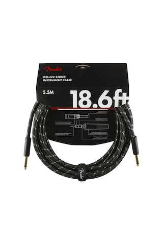 Fender Deluxe Series Instrument Cable Black Tweed - 5.5 Metre Ens