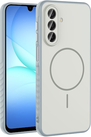 Galaxy Uyumlu A17 Kılıf M-safe Şarj Özellikli Zore Tea Kapak - Gümüş Gümüş