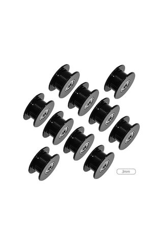 Moly 3d Yazıcı Aksesuarı: Aibecy Alüminyum Dişsiz Gelişmeli Tekerlek - 3mm Eksen Çapı, Siyah, 10 Adet Paket - Kullanışlı Ve Dayanıklı