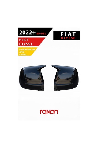 Fiat Ulysse 2022+ Batman & Yarasa Ayna Kapağı Parlak Piano Black Sport